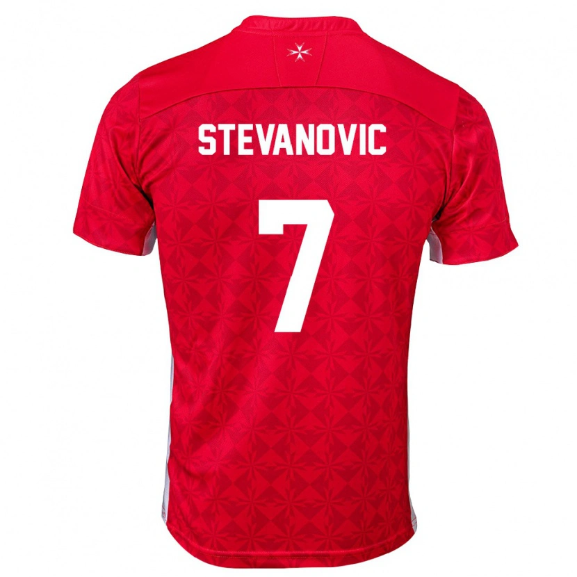 Danxen Men Malta Mateja Stevanovic #7 Red White Home Jersey 26-28 T-Shirt