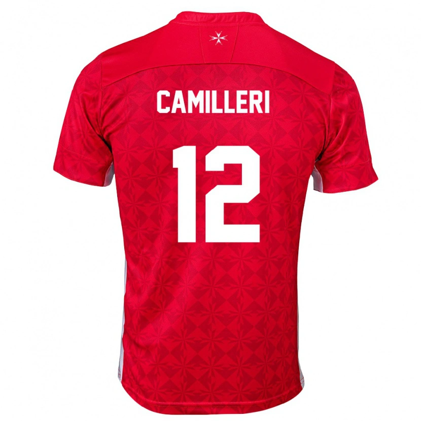 Danxen Men Malta Carlos Camilleri #12 Red White Home Jersey 26-28 T-Shirt
