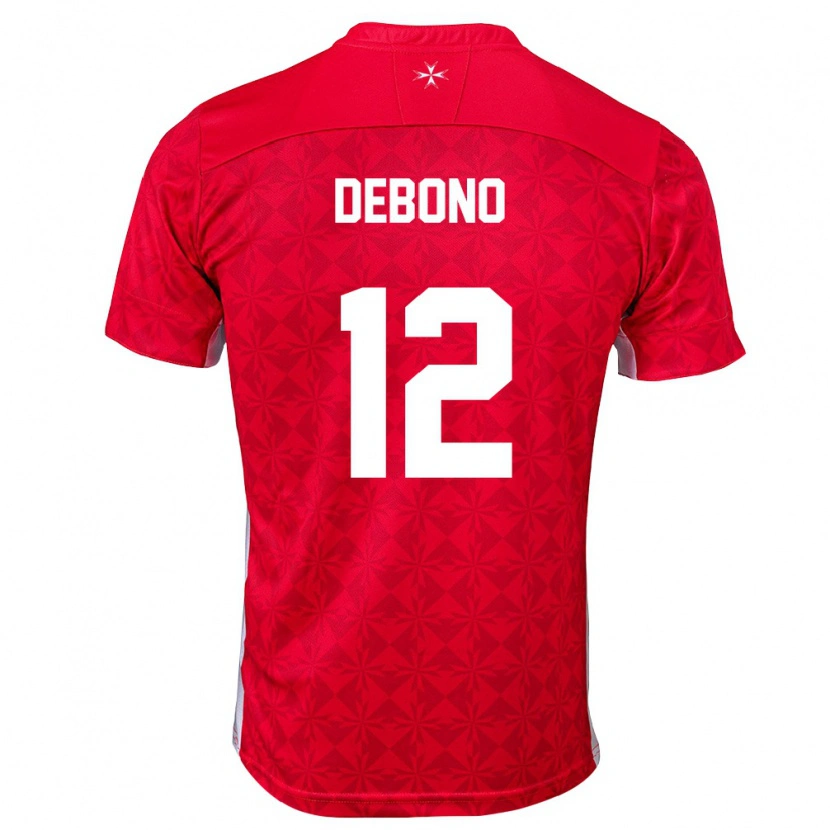 Danxen Men Malta Matthias Debono #12 Red White Home Jersey 26-28 T-Shirt