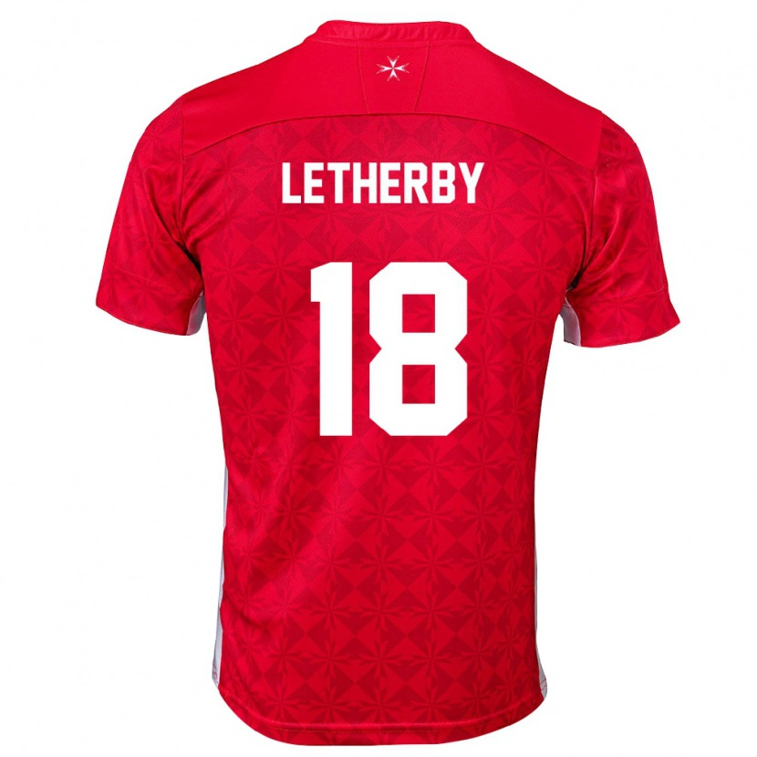 Danxen Men Malta Daniel Letherby #18 Red White Home Jersey 26-28 T-Shirt