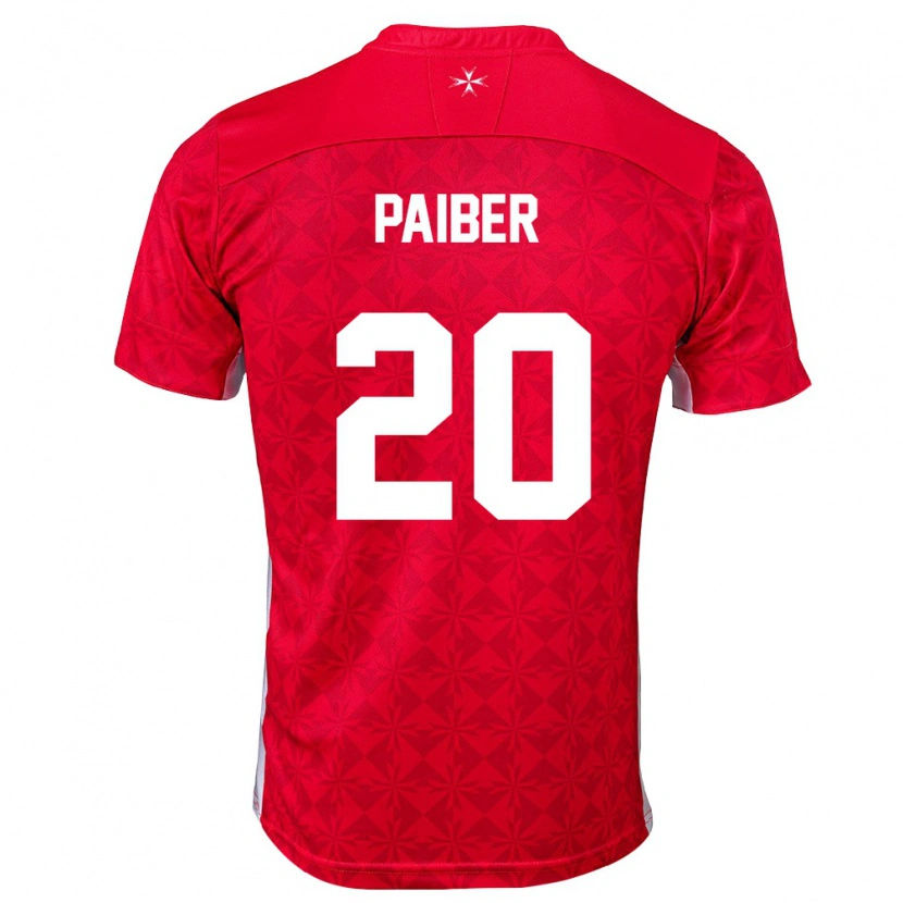 Danxen Men Malta Brandon Paiber #20 Red White Home Jersey 26-28 T-Shirt