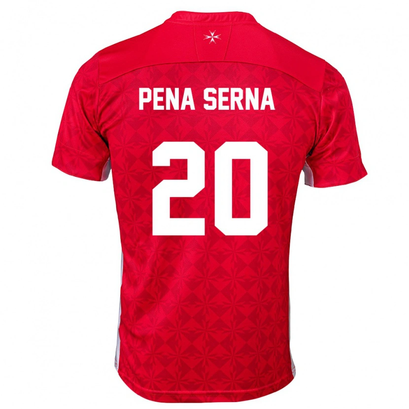 Danxen Men Malta Justin Pena Serna #20 Red White Home Jersey 26-28 T-Shirt