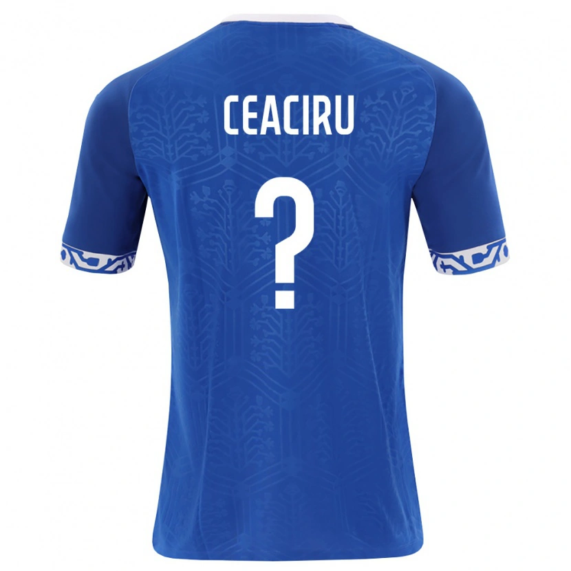 Danxen Men Moldova Nicolae Ceaciru #0 Royal Blue White Home Jersey 26-28 T-Shirt