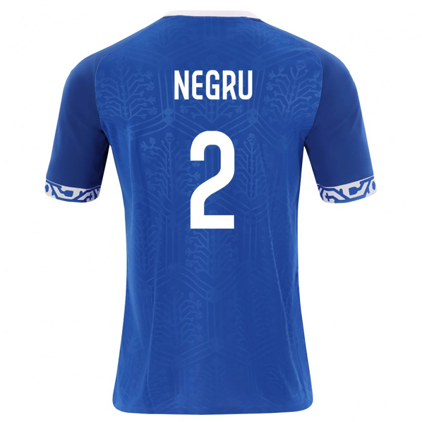 Danxen Men Moldova Stephan Negru #2 Royal Blue White Home Jersey 26-28 T-Shirt