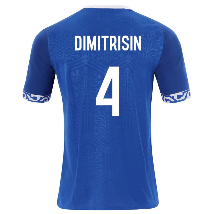 Danxen Men Moldova Daniil Dimitrișin #4 Royal Blue White Home Jersey 26-28 T-Shirt