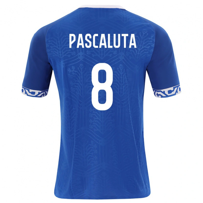 Danxen Men Moldova Cristian Păscăluță #8 Royal Blue White Home Jersey 26-28 T-Shirt