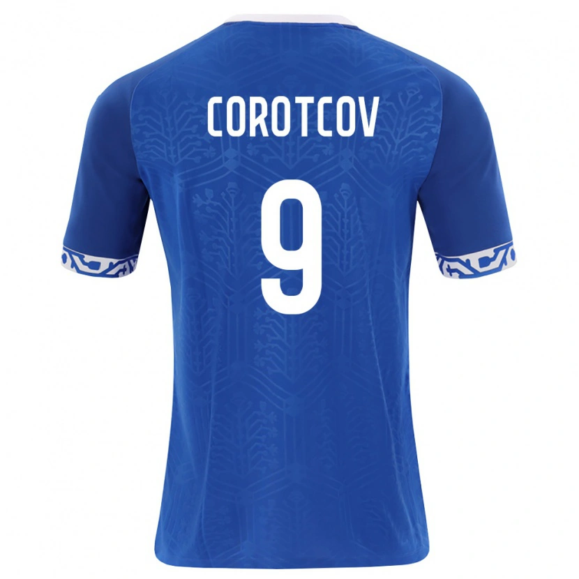 Danxen Men Moldova Mihail Corotcov #9 Royal Blue White Home Jersey 26-28 T-Shirt