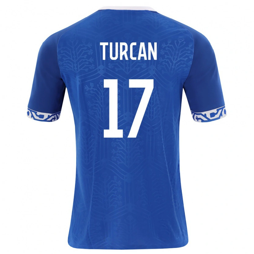 Danxen Men Moldova Serghei Turcan #17 Royal Blue White Home Jersey 26-28 T-Shirt