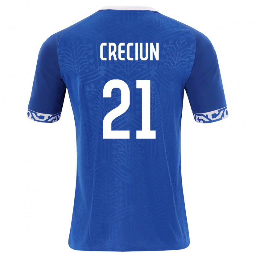 Danxen Men Moldova Eduard Creciun #21 Royal Blue White Home Jersey 26-28 T-Shirt