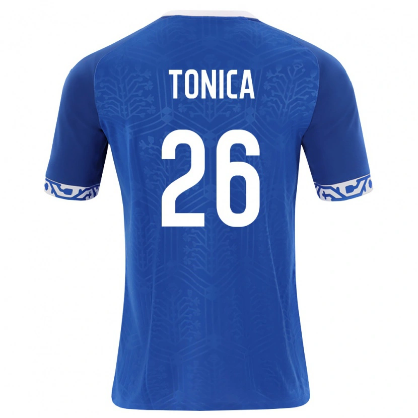 Danxen Men Moldova Daniel Tonica #26 Royal Blue White Home Jersey 26-28 T-Shirt