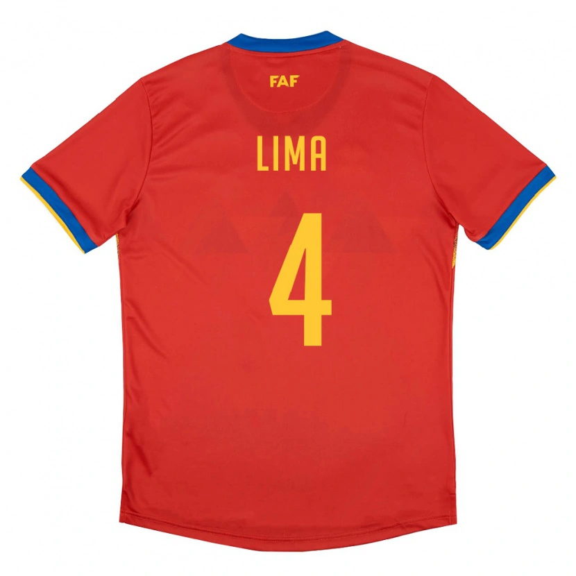 Danxen Men Andorra Dani Lima #4 Red Blue Yellow Home Jersey 26-28 T-Shirt