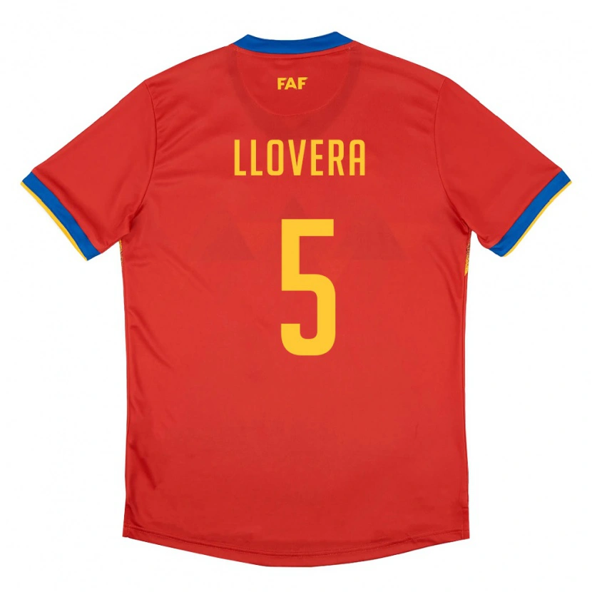 Danxen Men Andorra Max Llovera #5 Red Blue Yellow Home Jersey 26-28 T-Shirt