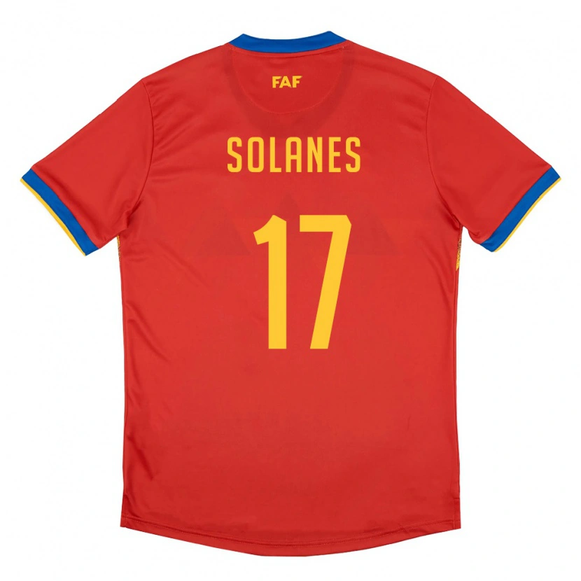 Danxen Men Andorra Albert Solanes #17 Red Blue Yellow Home Jersey 26-28 T-Shirt
