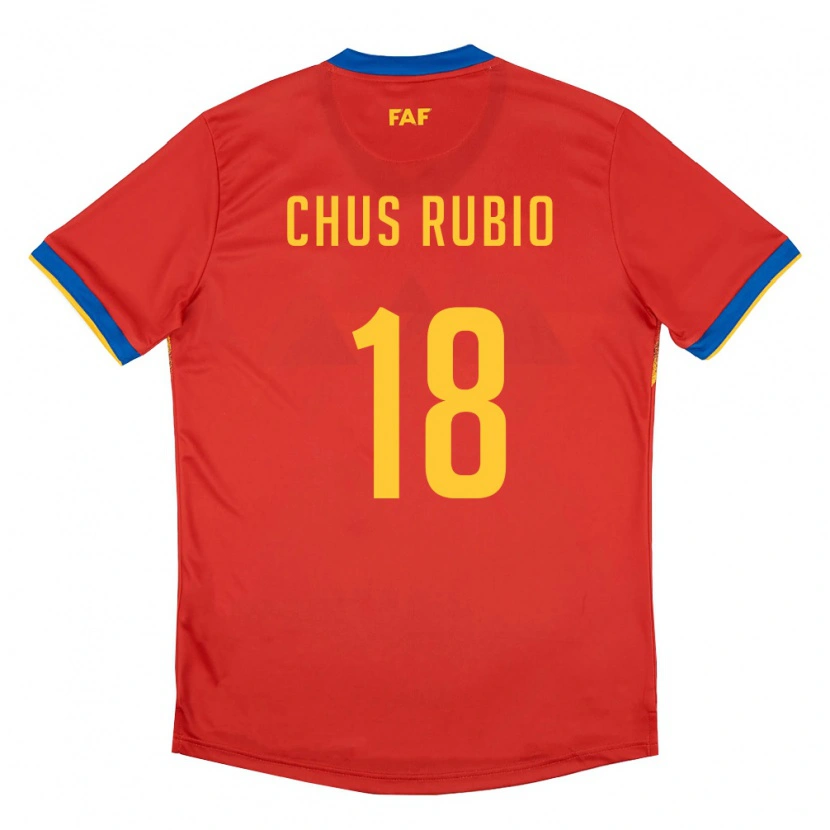Danxen Men Andorra Jesús Rubio #18 Red Blue Yellow Home Jersey 26-28 T-Shirt