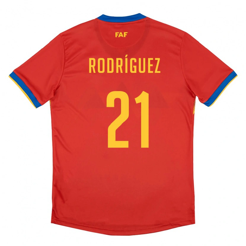 Danxen Men Andorra Marc Rodríguez #21 Red Blue Yellow Home Jersey 26-28 T-Shirt