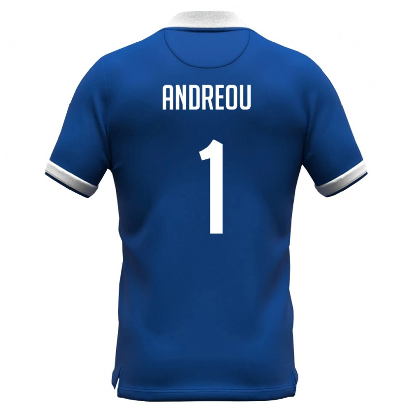 Danxen Men Cyprus Andreas Andreou #1 Royal Blue White Home Jersey 26-28 T-Shirt