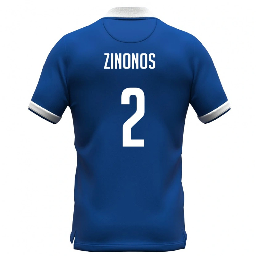 Danxen Men Cyprus Nearchos Zinonos #2 Royal Blue White Home Jersey 26-28 T-Shirt