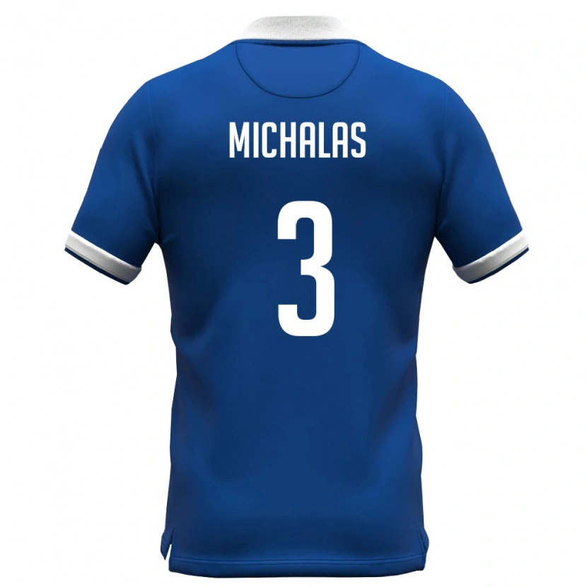 Danxen Men Cyprus Charalampos Michalas #3 Royal Blue White Home Jersey 26-28 T-Shirt