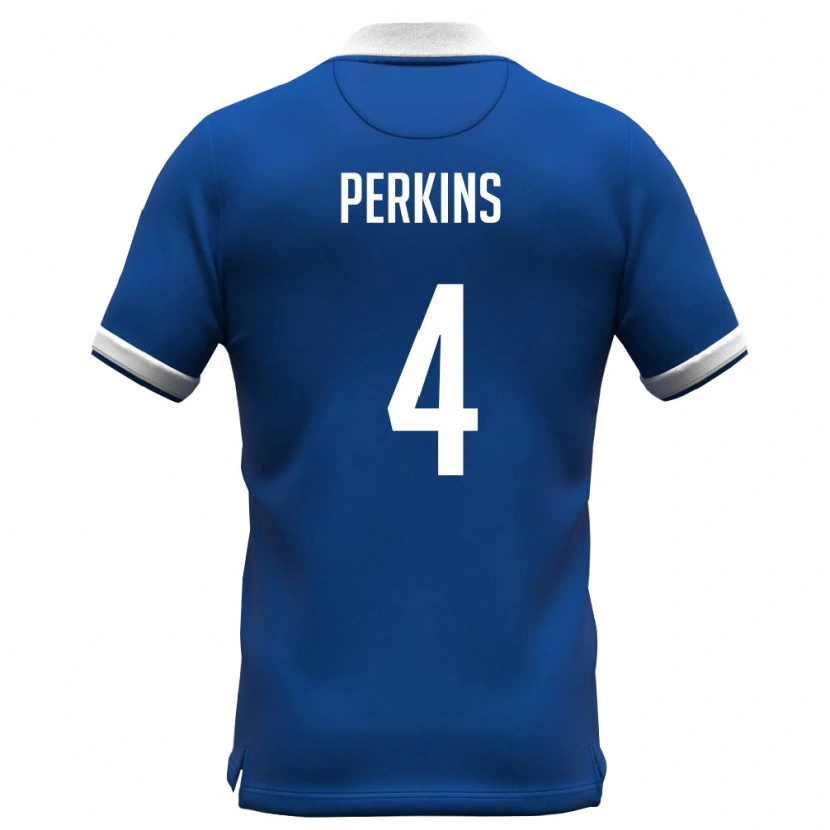 Danxen Men Cyprus Antonio Perkins #4 Royal Blue White Home Jersey 26-28 T-Shirt