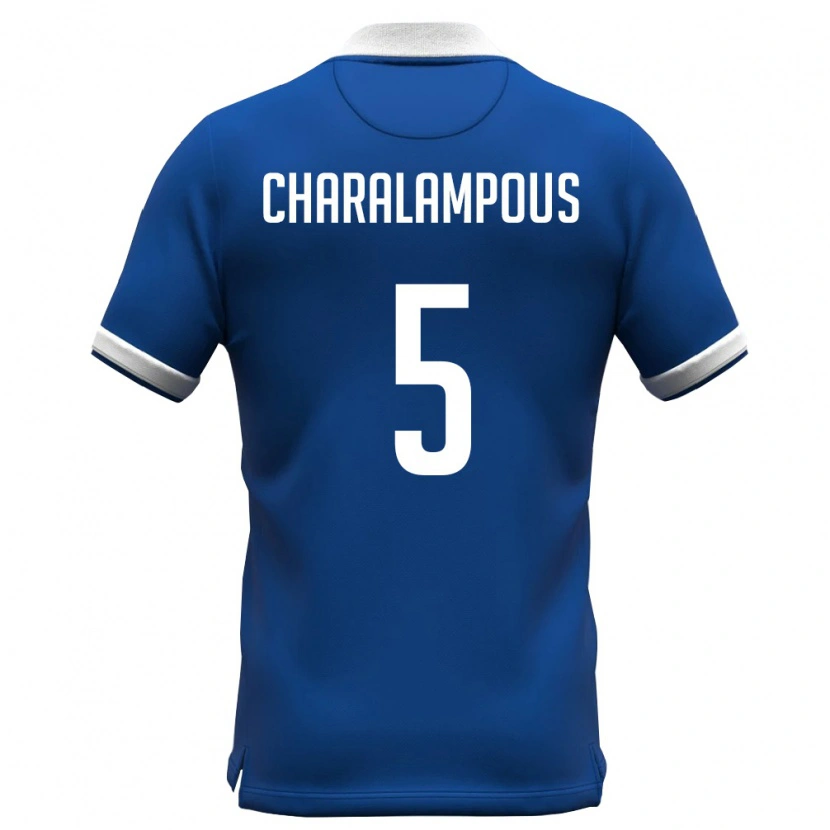 Danxen Men Cyprus Charalampos Charalampous #5 Royal Blue White Home Jersey 26-28 T-Shirt