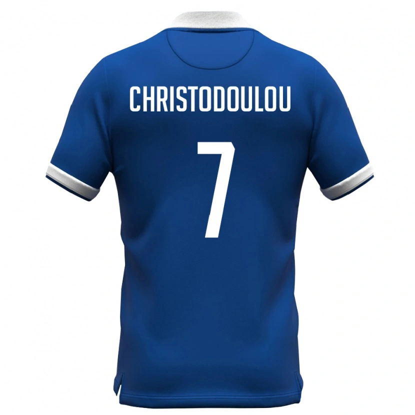 Danxen Men Cyprus Argyris Christodoulou #7 Royal Blue White Home Jersey 26-28 T-Shirt
