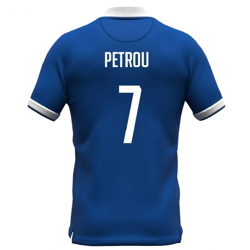 Danxen Men Cyprus Marinos Petrou #7 Royal Blue White Home Jersey 26-28 T-Shirt
