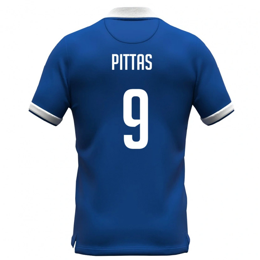 Danxen Men Cyprus Ioannis Pittas #9 Royal Blue White Home Jersey 26-28 T-Shirt