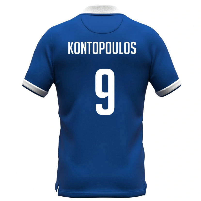 Danxen Men Cyprus Savvas Kontopoulos #9 Royal Blue White Home Jersey 26-28 T-Shirt
