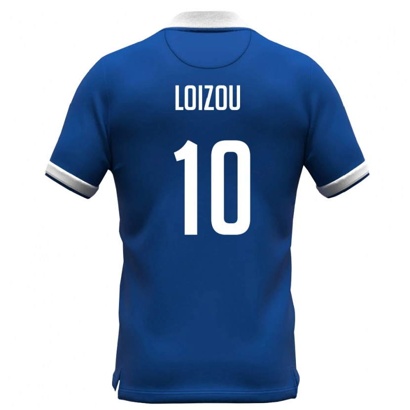 Danxen Men Cyprus Loizos Loizou #10 Royal Blue White Home Jersey 26-28 T-Shirt