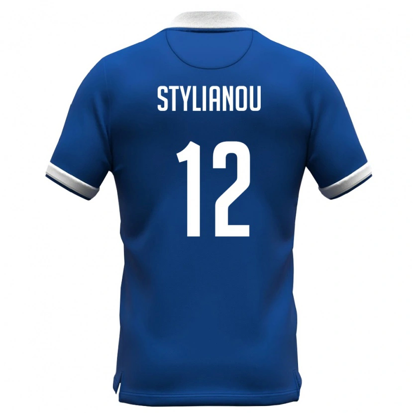 Danxen Men Cyprus Konstantinos Stylianou #12 Royal Blue White Home Jersey 26-28 T-Shirt