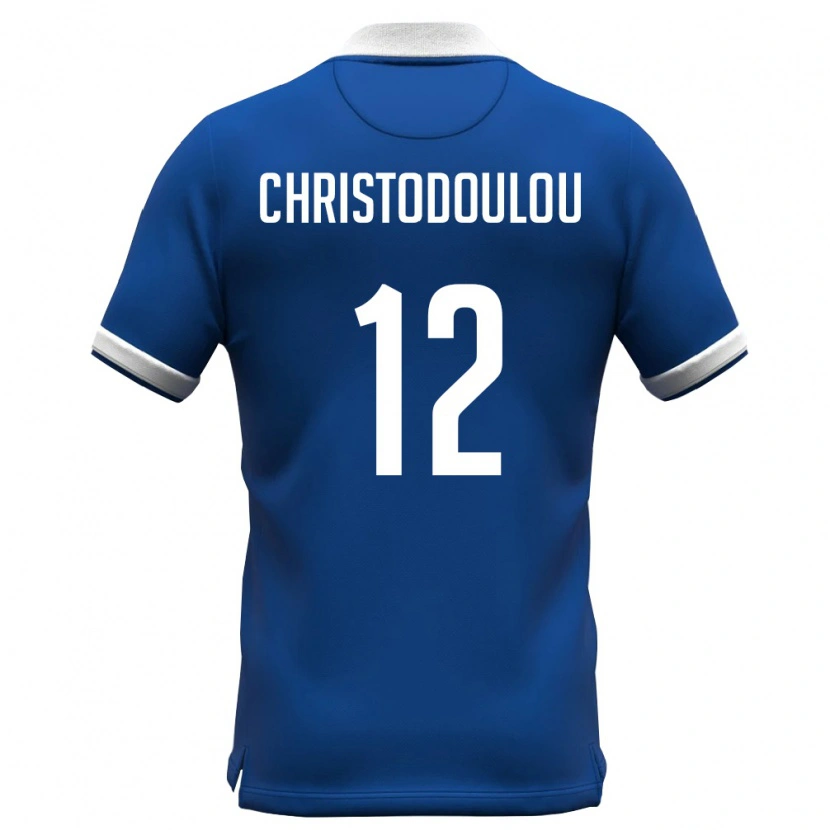 Danxen Men Cyprus Georgios Christodoulou #12 Royal Blue White Home Jersey 26-28 T-Shirt