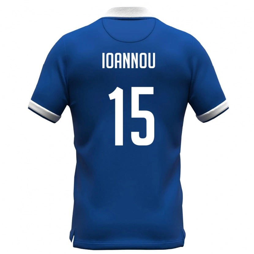 Danxen Men Cyprus Petros Ioannou #15 Royal Blue White Home Jersey 26-28 T-Shirt