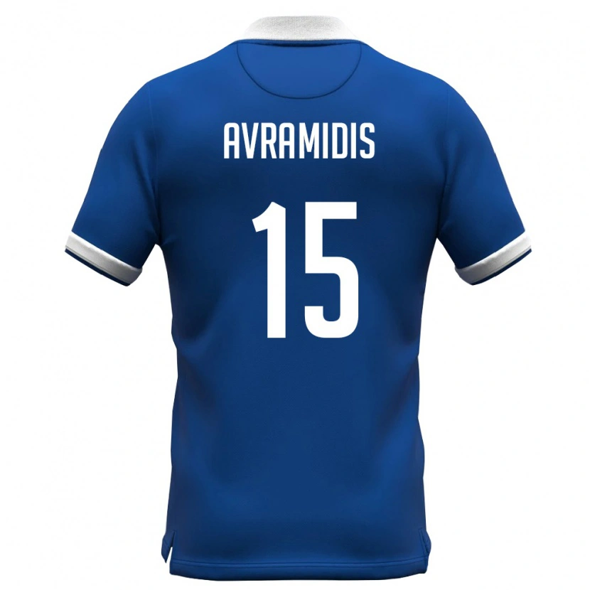 Danxen Men Cyprus Ioannis Avramidis #15 Royal Blue White Home Jersey 26-28 T-Shirt