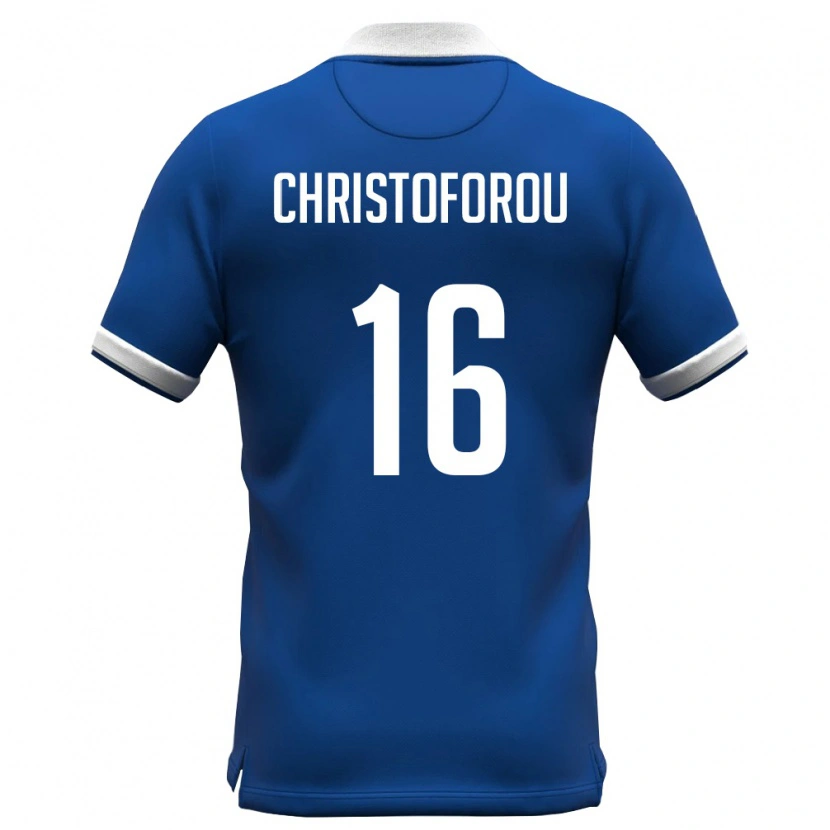 Danxen Men Cyprus Andreas Christoforou #16 Royal Blue White Home Jersey 26-28 T-Shirt