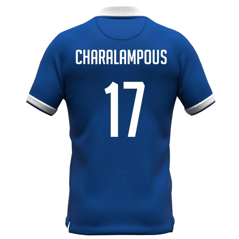 Danxen Men Cyprus Martinos Charalampous #17 Royal Blue White Home Jersey 26-28 T-Shirt