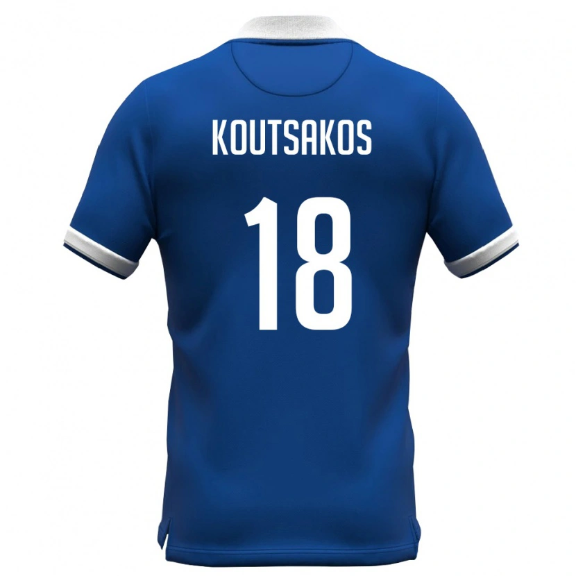 Danxen Men Cyprus Nikolas Koutsakos #18 Royal Blue White Home Jersey 26-28 T-Shirt