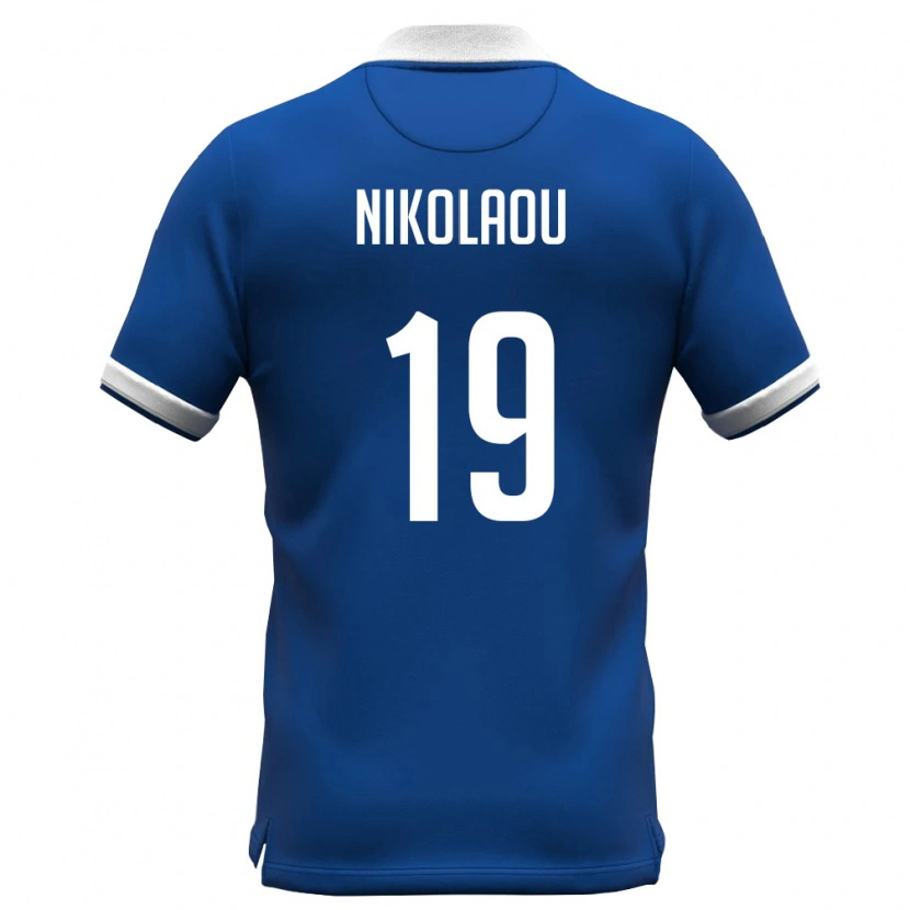 Danxen Men Cyprus Anninos Nikolaou #19 Royal Blue White Home Jersey 26-28 T-Shirt