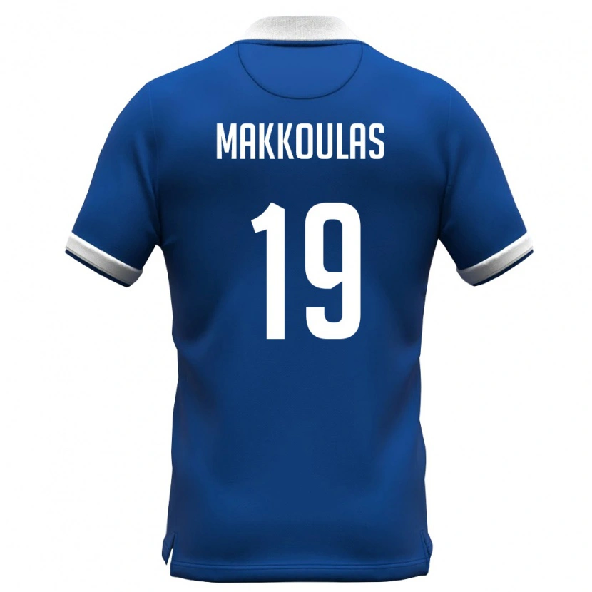 Danxen Men Cyprus Petros Makkoulas #19 Royal Blue White Home Jersey 26-28 T-Shirt