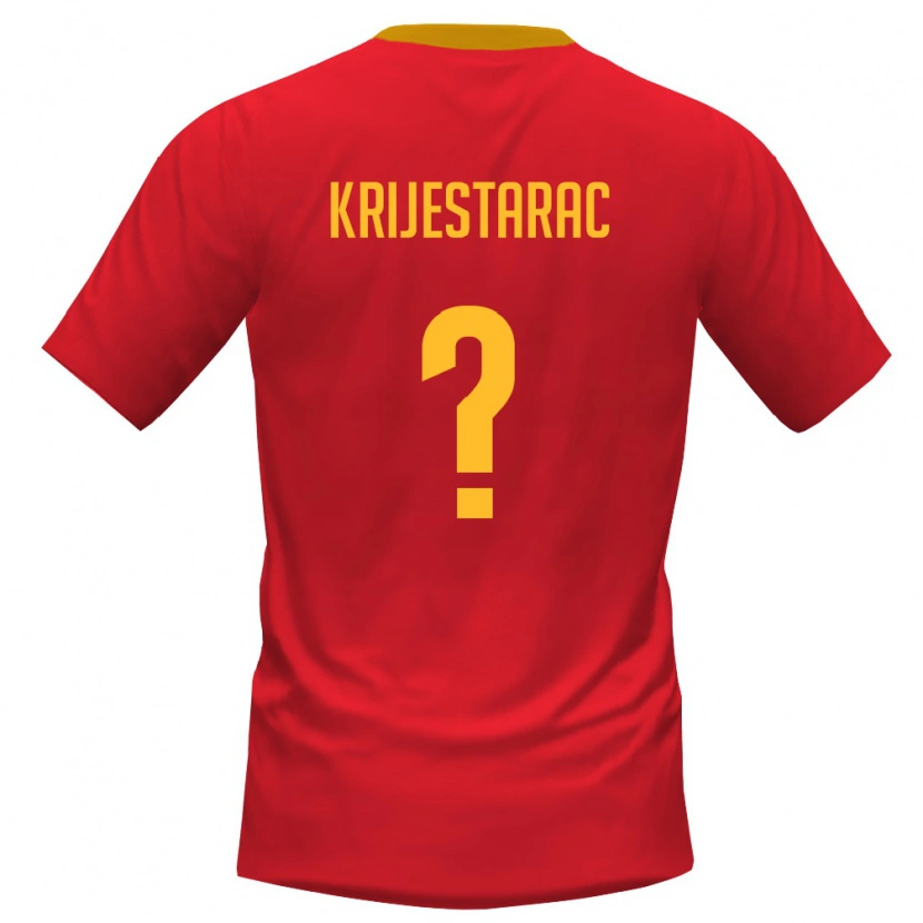 Danxen Men Montenegro Benjamin Krijestarac #0 Red Yellow Home Jersey 26-28 T-Shirt