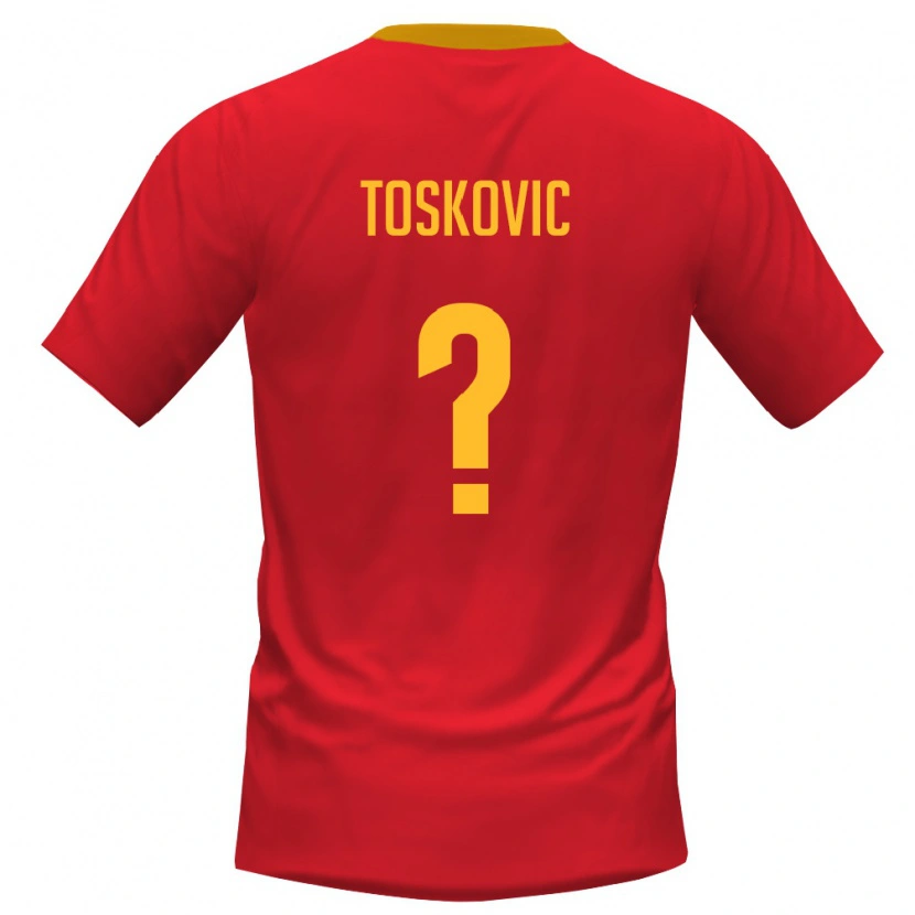 Danxen Men Montenegro Balsa Toskovic #0 Red Yellow Home Jersey 26-28 T-Shirt