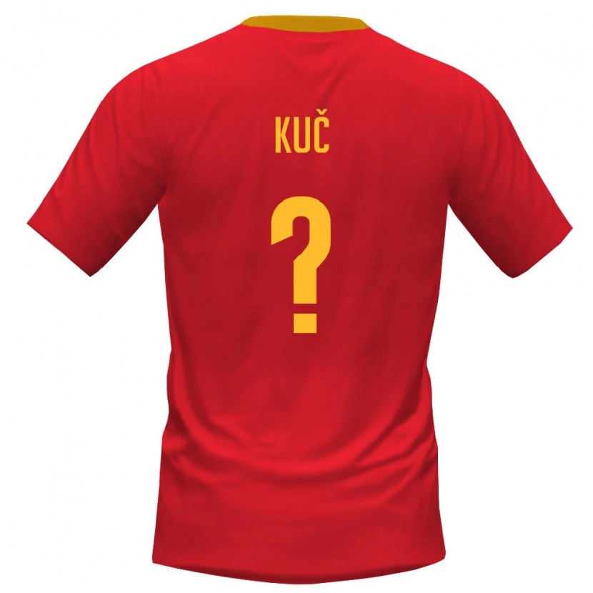 Danxen Men Montenegro Luka Kuč #0 Red Yellow Home Jersey 26-28 T-Shirt