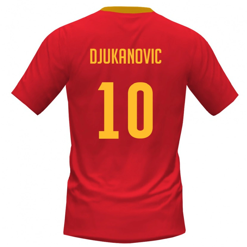 Danxen Men Montenegro Viktor Djukanovic #10 Red Yellow Home Jersey 26-28 T-Shirt