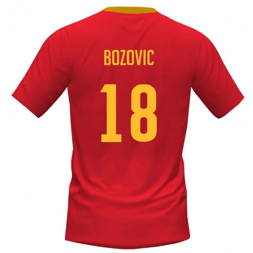 Danxen Men Montenegro Andrej Bozovic #18 Red Yellow Home Jersey 26-28 T-Shirt