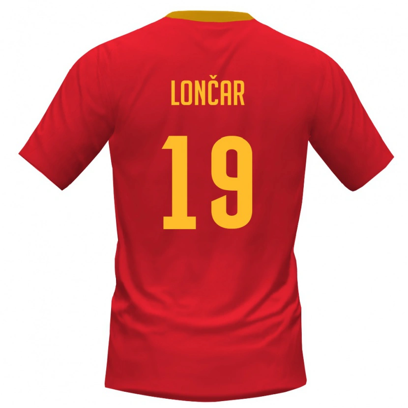 Danxen Men Montenegro Stefan Loncar #19 Red Yellow Home Jersey 26-28 T-Shirt