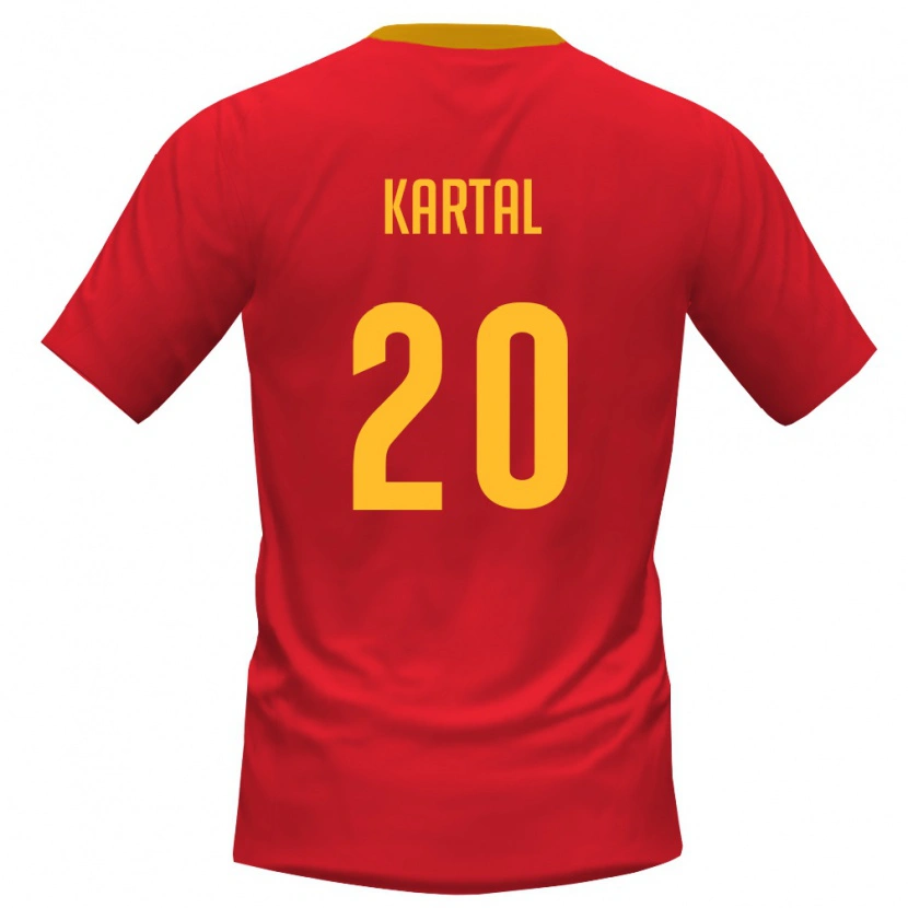Danxen Men Montenegro Andrej Kartal #20 Red Yellow Home Jersey 26-28 T-Shirt