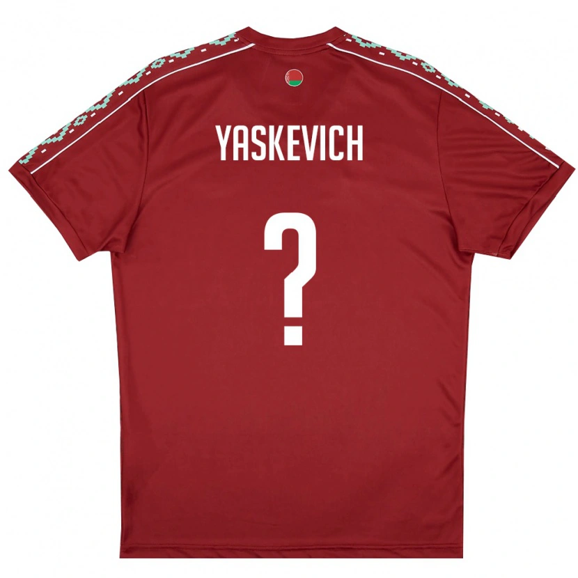 Danxen Men Belarus Maksim Yaskevich #0 Deep Red White Home Jersey 26-28 T-Shirt