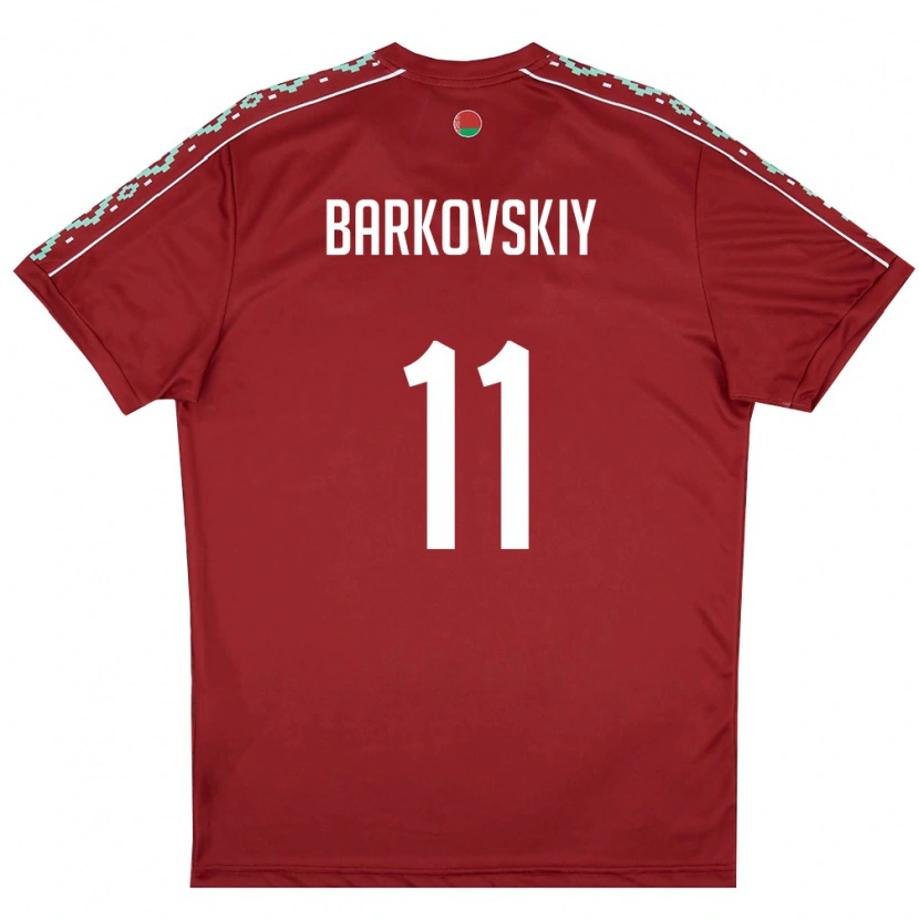 Danxen Men Belarus German Barkovskiy #11 Deep Red White Home Jersey 26-28 T-Shirt