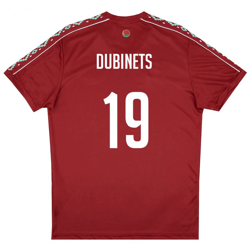 Danxen Men Belarus Ilya Dubinets #19 Deep Red White Home Jersey 26-28 T-Shirt