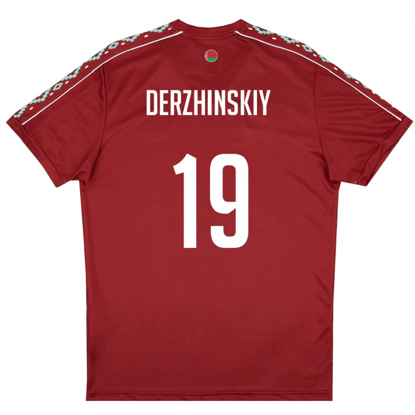 Danxen Men Belarus Aleksandr Derzhinskiy #19 Deep Red White Home Jersey 26-28 T-Shirt