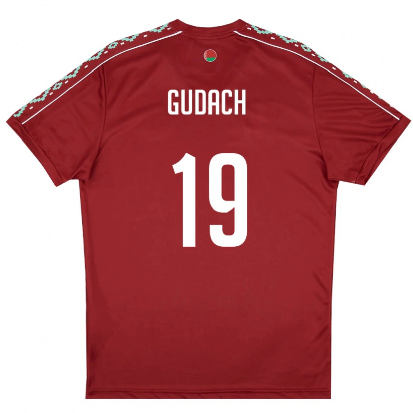 Danxen Men Belarus Timofey Gudach #19 Deep Red White Home Jersey 26-28 T-Shirt